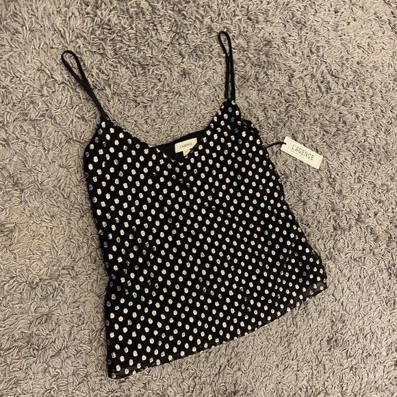 L’AGENCE NEW Jane Metallic Dot Chiffon Jacquard Spaghetti Cami Top Size XS - Picture 6 of 15